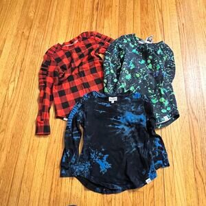 Posh Kiddo Long Sleeve Shirts Toddler Kids 4T Punk Street Lot Black Blue tie Dye